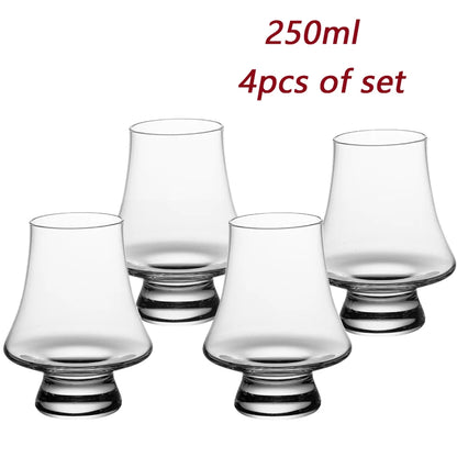 Premium Whiskey Glass Set – Available in 2, 4, or 6 Pieces | 250mL Lead-Free Crystal Clear Glasses for Whiskey, Scotch, Bourbon, Cocktails, Wine & Spirits