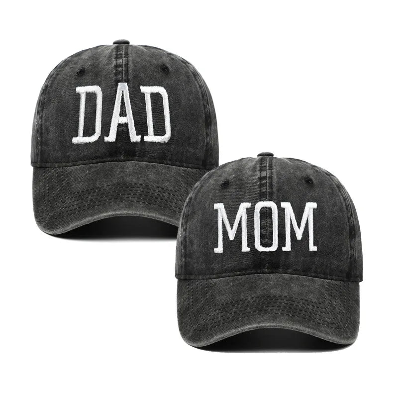 Dad & Mom Hat Embroidered Adjustable Baseball Caps. Gift For Mom and Dad.