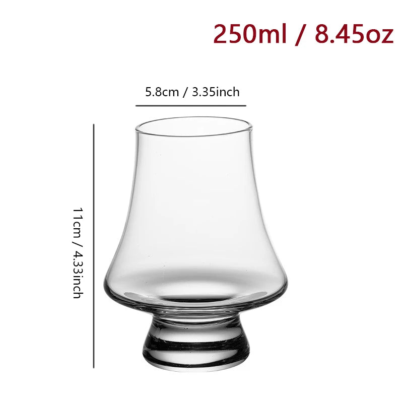 Premium Whiskey Glass Set – Available in 2, 4, or 6 Pieces | 250mL Lead-Free Crystal Clear Glasses for Whiskey, Scotch, Bourbon, Cocktails, Wine & Spirits