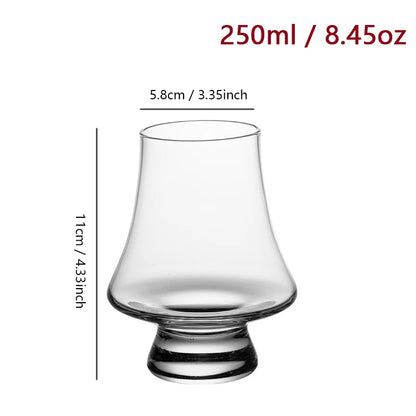 Premium Whiskey Glass Set – Available in 2, 4, or 6 Pieces | 250mL Lead-Free Crystal Clear Glasses for Whiskey, Scotch, Bourbon, Cocktails, Wine & Spirits